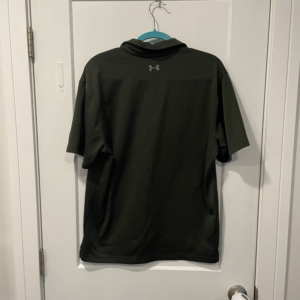 Under Armour Golf Polo Shirt Mens Large HeatGear Green Loose Fit - Picture 2 of 6